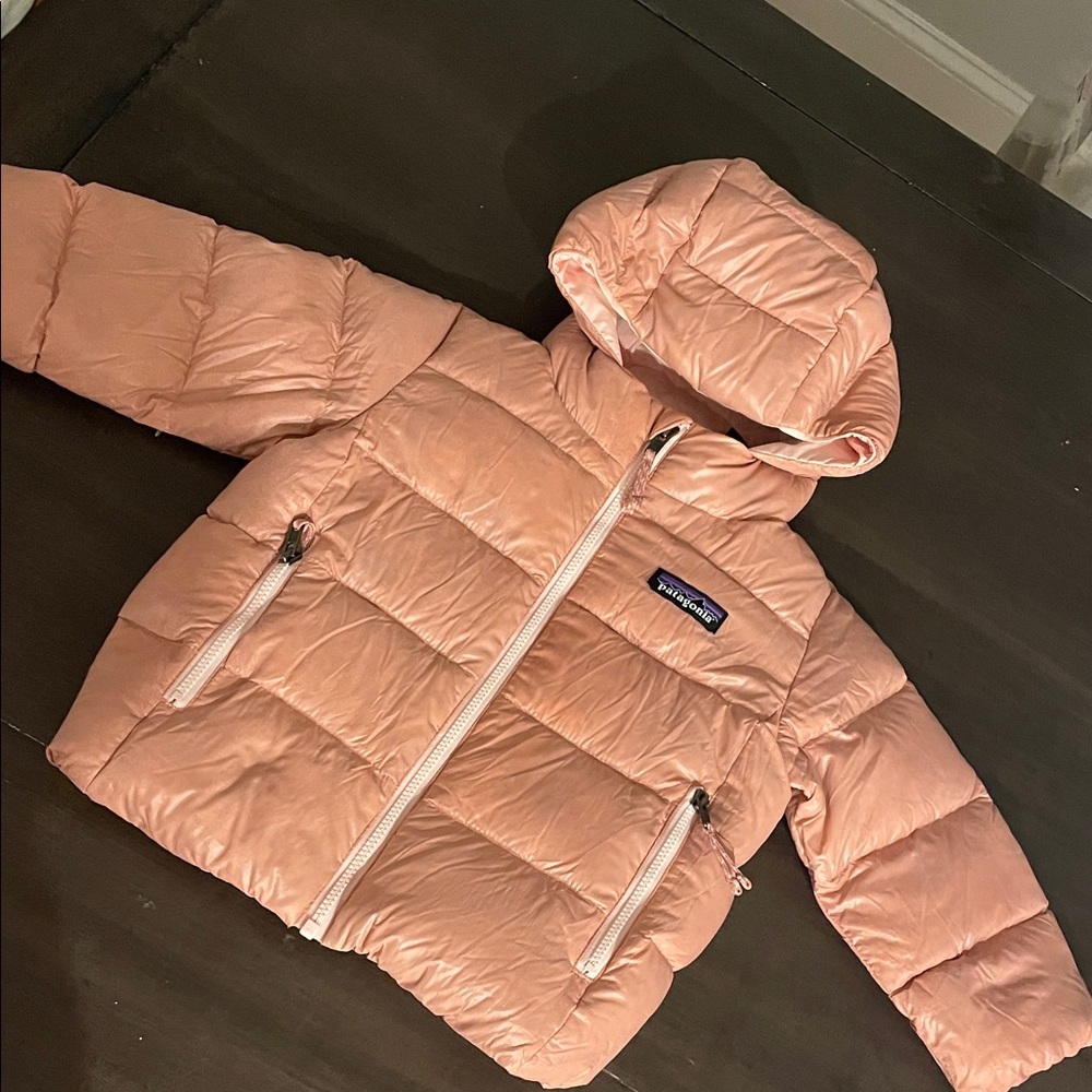Patagonia Light Pink Hooded Puffer Jacket
